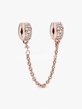 Pandora Clear Pavé Safety Chain Clip Charm